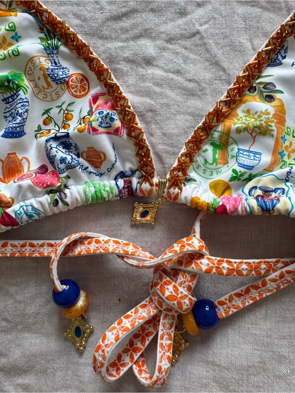 NWT Bydee Triangle Barcelona Bikini Top